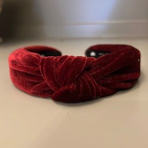 Burgundy red velvet headband. EUC.